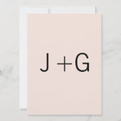 Faire-part de mariage Monogramme moderne - rose et (Dos)