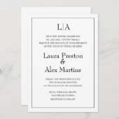 Faire-part de mariage Monogramme moderne simple (Devant / Derrière)