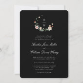 Faire-part de mariage Monogramme noir (Devant)