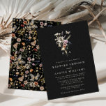 Faire-part de mariage Monogramme noir<br><div class="desc">Faire-part de mariage Monogramme noir. Cette invitation au boho de mariage élégante et élégante présente de magnifiques fleurs sauvages d'aquarelle peints à la main, disposés comme un joli et simple bouquet. Le dos comprend un motif de coordination. Recherchez les éléments correspondants dans la collection de Mariages Fleurs sauvages Black Boho....</div>