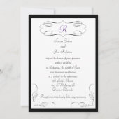Faire-part de mariage Monogramme noir blanc (Devant)