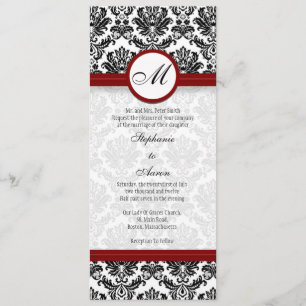 Faire-part de mariage Monogramme noir/bordeaux Dam