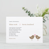 Faire-part de mariage Monogramme Oiseaux - Latte (Debout devant)
