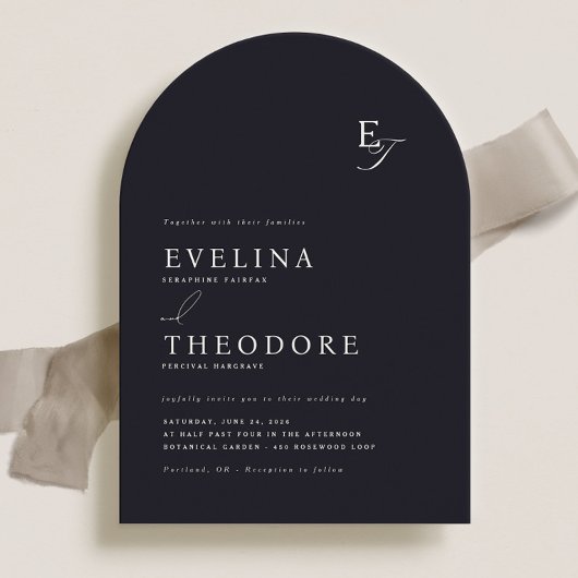 Faire-part de mariage Monogramme Parker