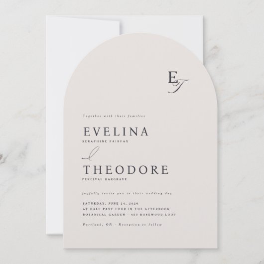 Faire-part de mariage Monogramme Parker (Devant)