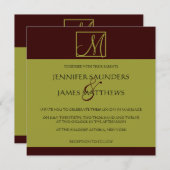 Faire-part de mariage Monogramme Pistachio & Espre (Devant / Derrière)