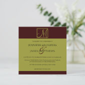 Faire-part de mariage Monogramme Pistachio & Espre (Debout devant)