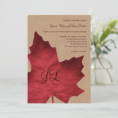 Faire-part de mariage monogramme Red Burlap (Debout devant)