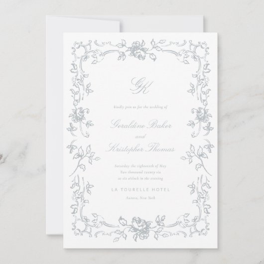 Faire-part de mariage Monogramme Régence (Devant)