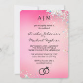 Faire-part de mariage Monogramme rose (Devant)