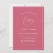 Faire-part de mariage Monogramme rose magenta simp (Devant)