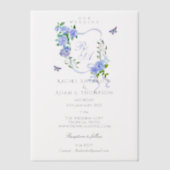 Faire-part de mariage Monogramme Ruban Rose Bleue (Recto)