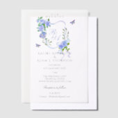 Faire-part de mariage Monogramme Ruban Rose Bleue (Compenser)
