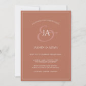 Faire-part de mariage Monogramme simple en terre c (Devant)