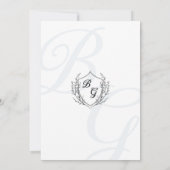 Faire-part de mariage monogramme simple Vintage Cr (Dos)