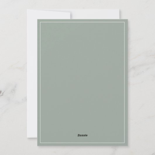 Faire-part de mariage Monogramme vert simple (Dos)