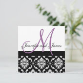 Faire-part de mariage Monogrammes Noms Plum Damas (Debout devant)