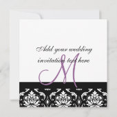 Faire-part de mariage Monogrammes Noms Plum Damas (Dos)