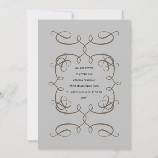 Faire-part de mariage monographique victorien (Dos)