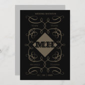 Faire-part de mariage monographique victorien (Devant / Derrière)