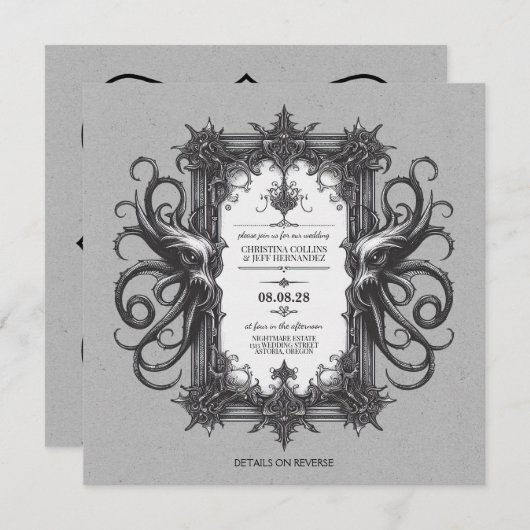 Faire-part de mariage Monster de mer (Devant / Derrière)