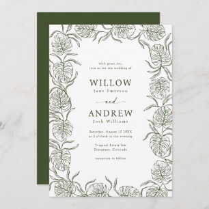 Faire-part de mariage Monstera