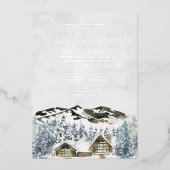 Faire-part de mariage montagnard rustique d'hiver (Recto)