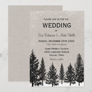 Faire-Part de Mariage Montagnard Rustique et Boisé