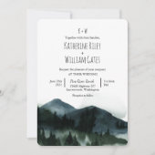 Faire-Part de Mariage Montagne de Forêt Rustique (Devant)