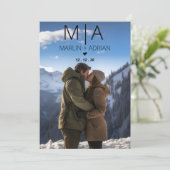 Faire-part de mariage Montagne d'Hiver (Debout devant)