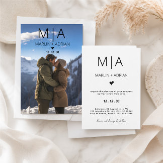 Faire-part de mariage Montagne d'Hiver