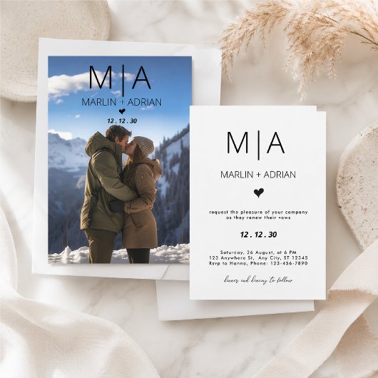 Faire-part de mariage Montagne d'Hiver