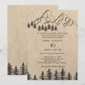 Faire-part de mariage montagne rustique (Devant / Derrière)