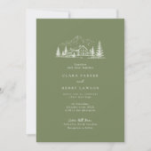 Faire-part de mariage Montagne Rustique Sage Foncé (Devant)