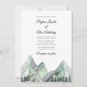 Faire-part de mariage Montagnes aquarelles vertes (Devant)
