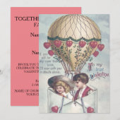 Faire-part de mariage montgolfière à air chaud pou (Devant / Derrière)