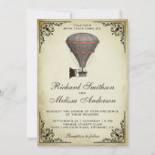 Faire-part de mariage montgolfière steampunk (Devant)