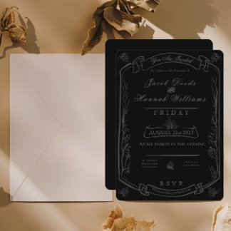 Faire-part de mariage Moody de la forêt gothique