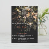 Faire-part de mariage moody floral orange blanc (Debout devant)