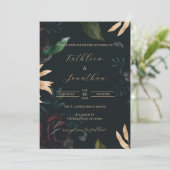 Faire-part de mariage Moody foncé Noir Mariage Inv (Debout devant)