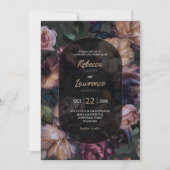 Faire-part de mariage Moody rose floraux (Devant)