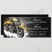 Faire-part de mariage motard à studs en cuir (Devant / Derrière)