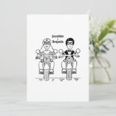 Faire-part de mariage motard moto (Debout devant)