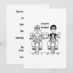 Faire-part de mariage motard moto