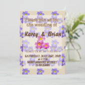 Faire-part de mariage Motif de fleurs (Debout devant)