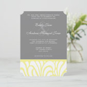 Faire-part de mariage Motif de tourbillon jaune et (Debout devant)