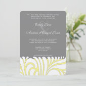 Faire-part de mariage Motif de tourbillon jaune et (Debout devant)