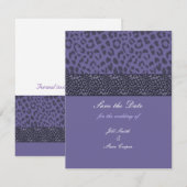Faire-part de mariage motif léopard pourpre (Devant / Derrière)