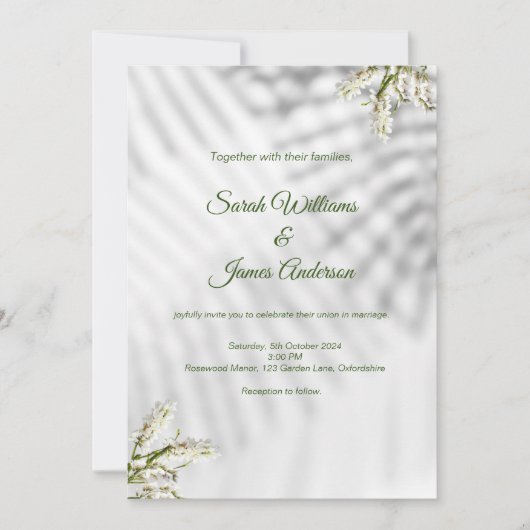 faire-part de mariage motif rose (Devant)