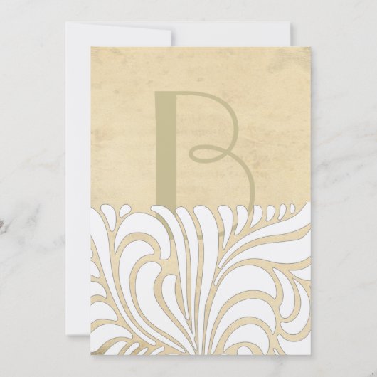 Faire-part de mariage Motif Silver & Tan Swirl (Dos)